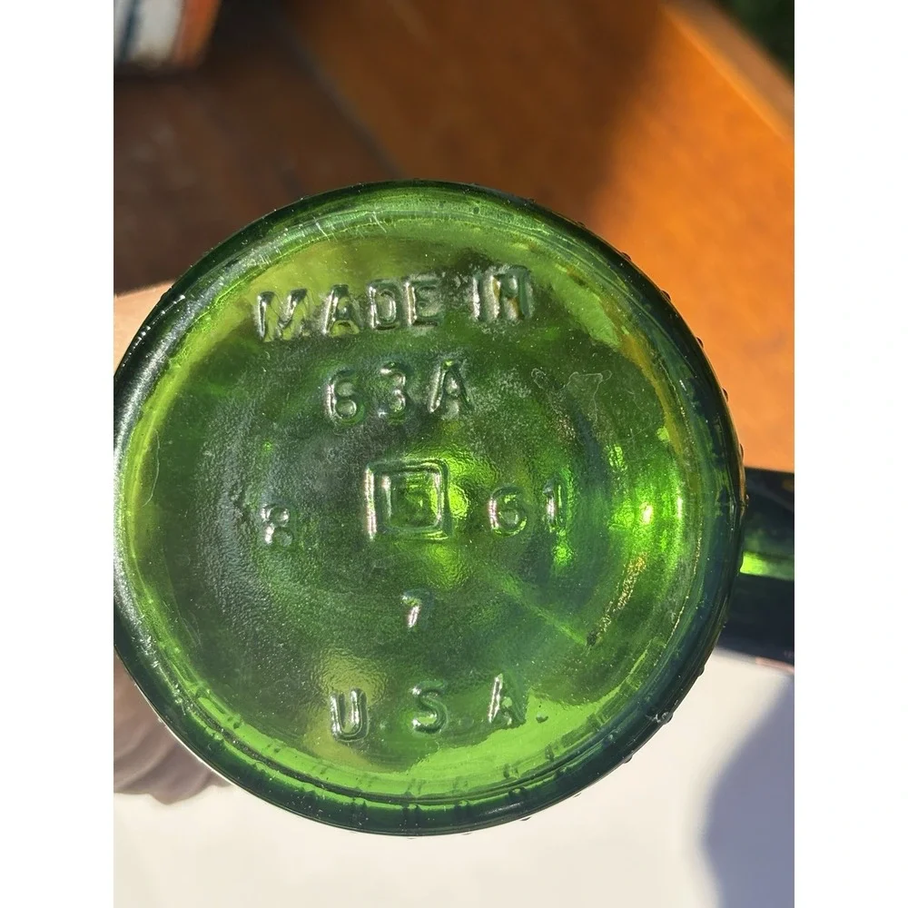 Vtg 1950s HUDSON Hand Pump Bug Insect Garden Sprayer with Green Glass Bottle